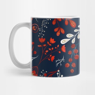 Pastel Wild Flower Folk Pattern Mug